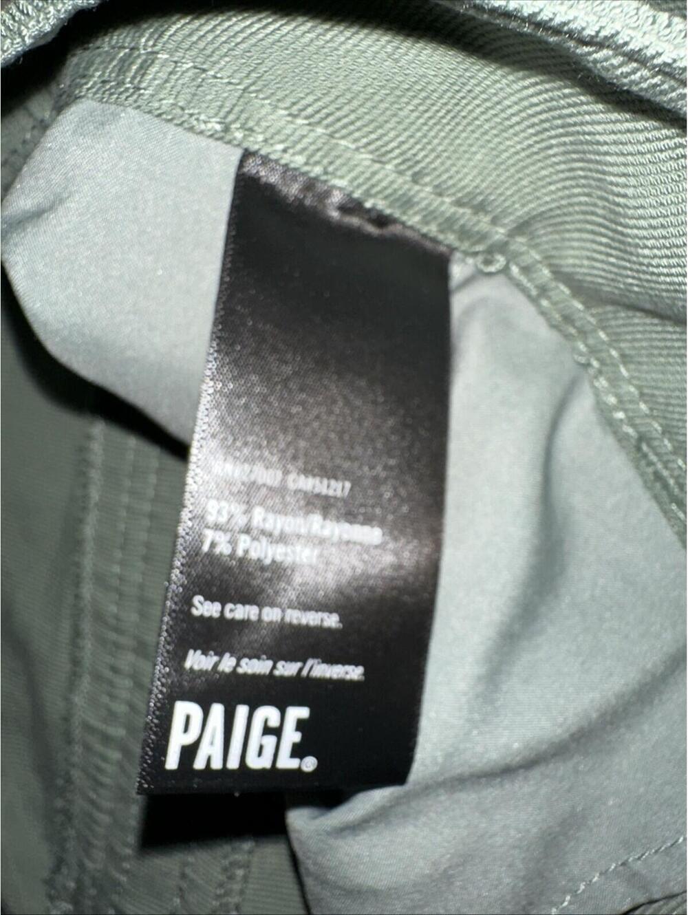 Paige Becca Straight Cargo Pants Size 10 Fatigue Green Lightweight High Waist - Picture 3 of 7